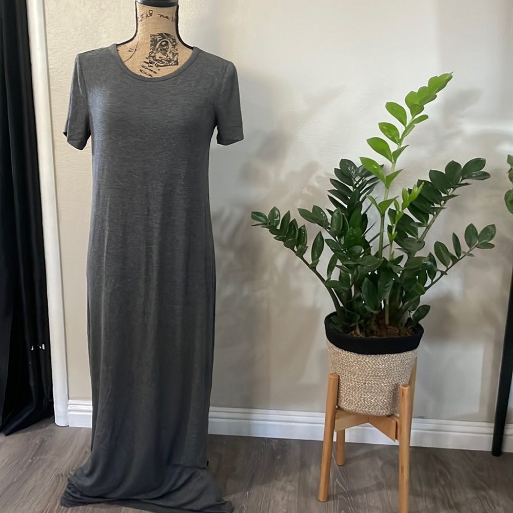 Gray Knit Maxi Dress